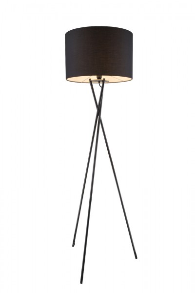 Stehlampe Wohnzimmer Stehleuchte modern schwarz Textil Dreibein 24686