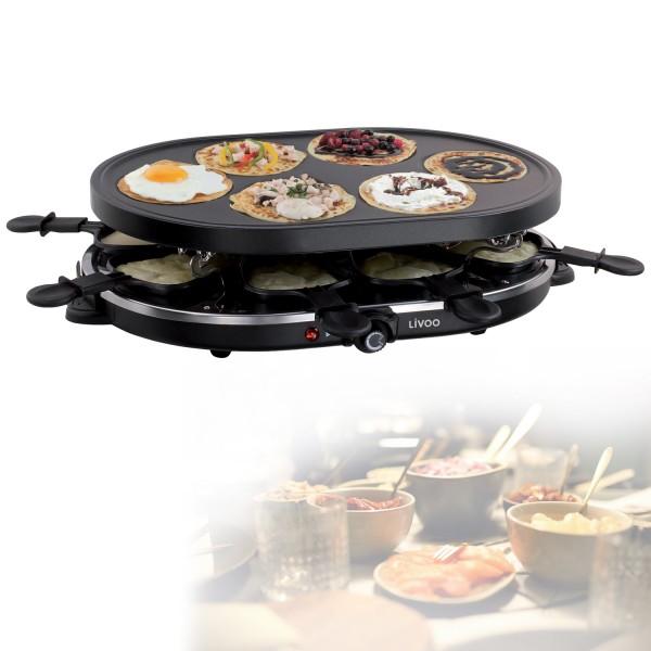 DomoClip Raclette & Mini Crepes Maker 2-in-1 Raclette-Set DOC188