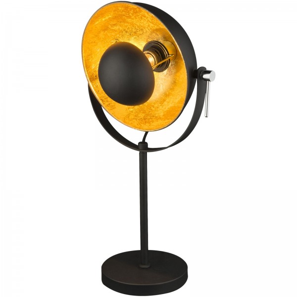 Tischlampe Wohnzimmer Tischleuchte E27 Metall schwarz gold Retro 58286T